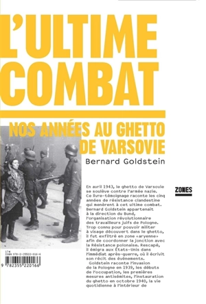 L'ultime combat : nos années au ghetto de Varsovie - Bernard Goldstein