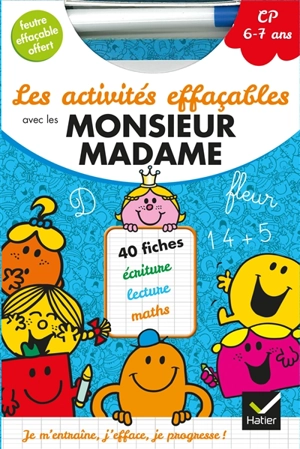 Les activités effaçables avec les Monsieur Madame : CP, 6-7 ans