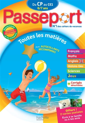Passeport du CP au CE1, 6-7 ans : toutes les matières : nouveaux programmes - Philippe Bourgouint