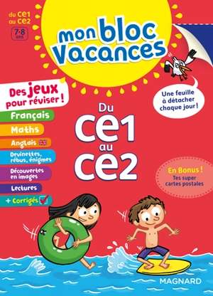 Mon bloc vacances : du CE1 au CE2, 7-8 ans - Elodie Grémaud