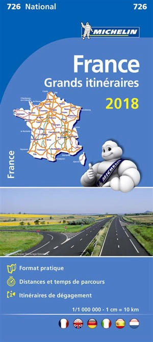 CARTE NATIONALE GRANDS ITINERAIRES FRANCE 2018 - Collectif