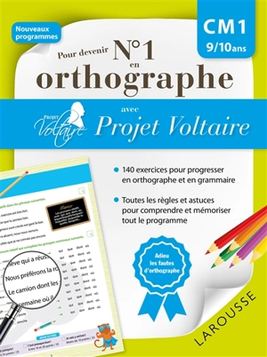 Pour devenir n° 1 en orthographe avec Projet Voltaire : CM1, 9-10 ans - Aurore Ponsonnet