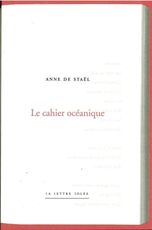 Le cahier océanique - Anne de Staël