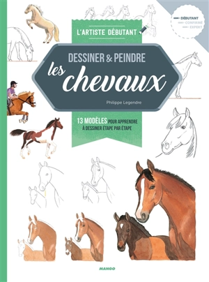 Dessiner & peindre les chevaux : 13 modèles pour apprendre à dessiner étape par étape - Philippe Legendre