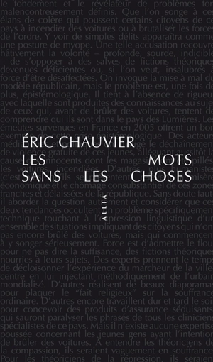 Les mots sans les choses - Eric Chauvier