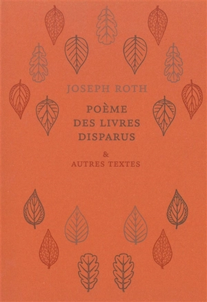 Poème des livres disparus : & autres textes - Joseph Roth
