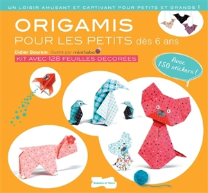 Origamis pour les petits dès 6 ans : kit avec 128 feuilles décorées - Didier Boursin