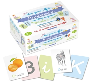 Mon grand coffret Montessori des lettres rugueuses : majuscules et cursives