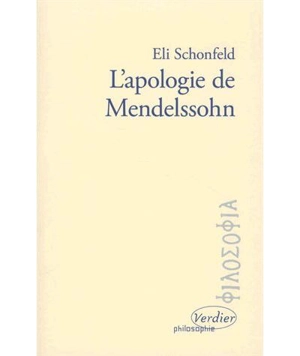 L'apologie de Mendelssohn - Eli Schonfeld