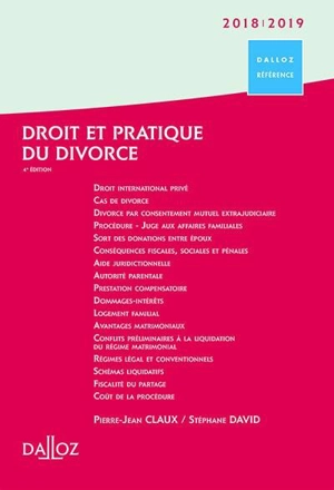 Droit et pratique du divorce 2018-2019 - Pierre-Jean Claux