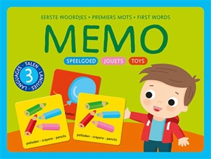 Memo eerste woordjes : speelgoed. Mémo premiers mots : jouets. Memo first words : toys - Zuidnederlandse uitgeverij