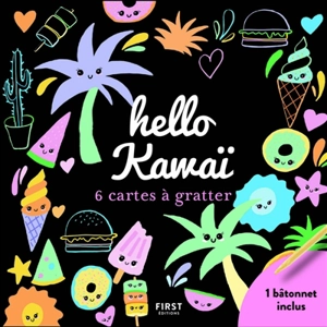 Hello kawaï : 6 cartes à gratter - Lisa Magano