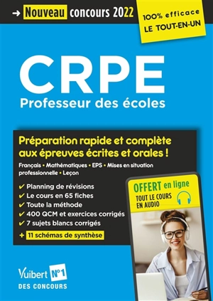 CRPE, professeur des écoles : préparation rapide et complète aux épreuves écrites et orales ! : nouveau concours 2022 - Jean-Robert Delplace