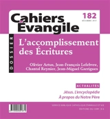 Cahiers Evangile, n° 182. L'accomplissement des Ecritures