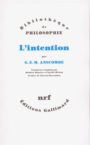 L'intention - Gertrude Elizabeth Margaret Anscombe