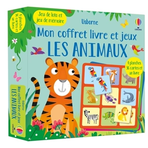 Les animaux : mon coffret livre et jeux : jeu de loto et jeu de mémoire - Kate Nolan