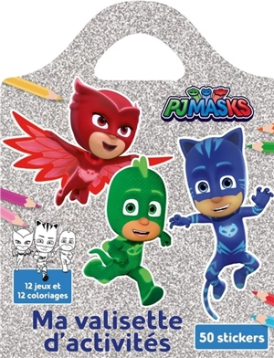 Pjmasks : ma valisette d'activités : 12 jeux et 12 coloriages, 50 stickers - Madeleine C.