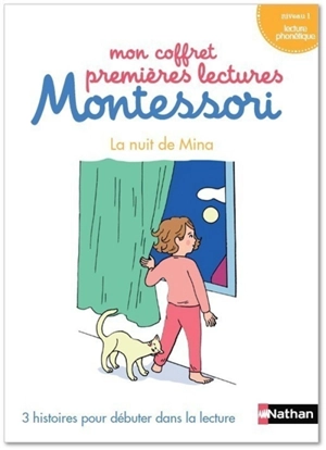 Mon coffret premières lectures Montessori : La nuit de Mina : 3 histoires pour débuter dans la lecture, niveau 1, lecture phonétique - Chantal Bouvÿ