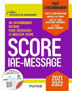 Score IAE-Message : tout l'entraînement : 2021-2022 - Marie-Virginie Speller