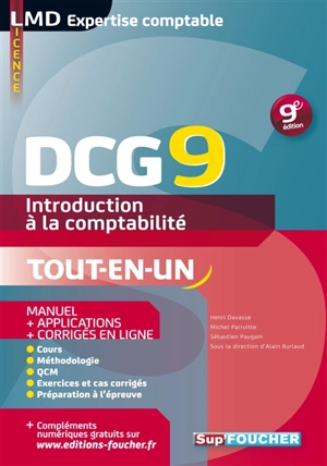 DCG 9, introduction à la comptabilité, comptabilité financière : manuel + applications + corrigés en ligne : tout-en-un - Henri Davasse