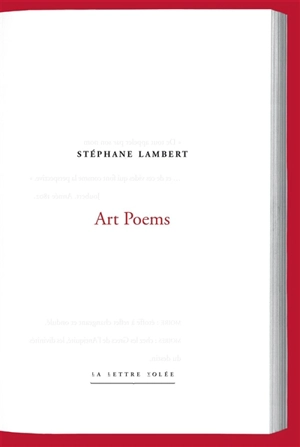 Art poems - Stéphane Lambert