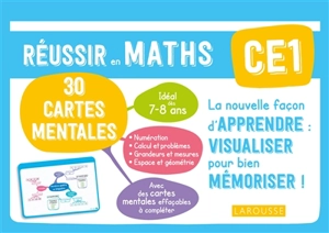 Réussir en maths CE1, 7-8 ans : 30 cartes mentales - Caroline Jambon