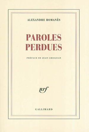 Paroles perdues - Alexandre Romanès