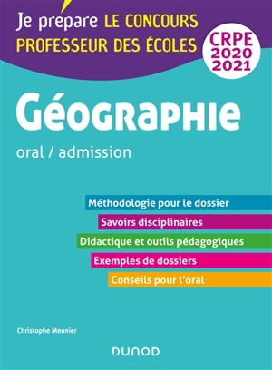 Géographie : oral, admission, CRPE 2020-2021 - Christophe Meunier