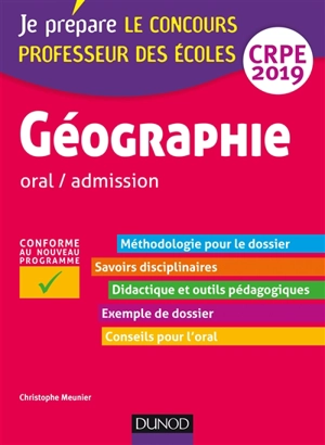 Géographie : oral, admission, CRPE 2019 - Christophe Meunier