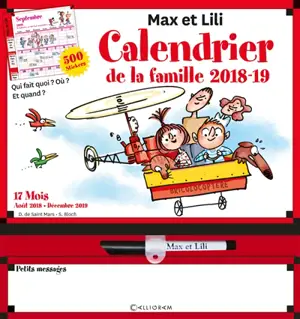 Max et Lili : calendrier de la famille 2018-19 - Dominique de Saint-Mars