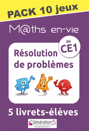 M@ths en-vie : Pack 10 jeux de 5 livrets : Résolution de problèmes au CE1 - Laëtitia VAUTRIN