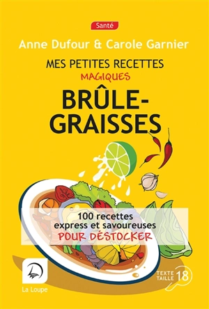 Mes petites recettes magiques brûle-graisses : 100 recettes express et savoureuses pour déstocker - Anne Dufour