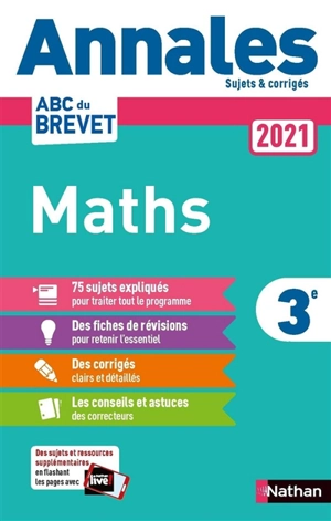 Maths 3e : annales 2021 - Carole Feugère