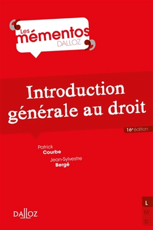 Introduction générale au droit - Patrick Courbe