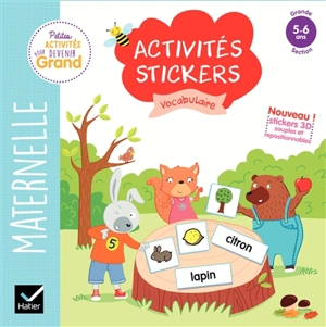 Vocabulaire maternelle grande section, 5-6 ans : activités stickers - Florence Doutremepuich