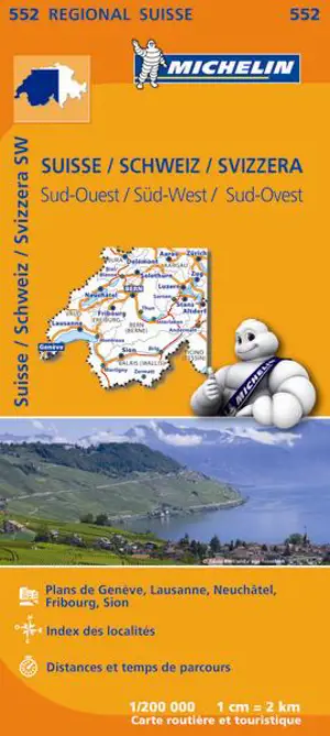 CARTE REGIONALE SUISSE / SCHWEIZ / SVIZZERA SUD-OUEST / SUD-WEST / SUD-OVEST - Collectif
