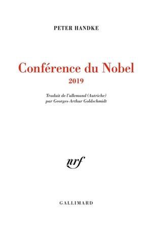 Conférence du Nobel 2019 - Peter Handke