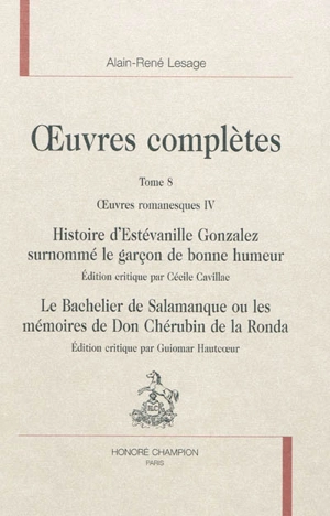 Oeuvres complètes. Vol. 8. Oeuvres romanesques, 4 - Alain-René Lesage