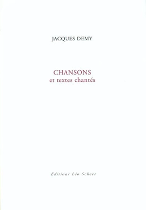 Chansons et textes chantés - Jacques Demy