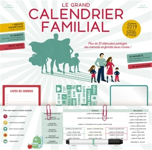 Le grand calendrier familial : plus de 50 idées pour partager des moments en famille toute l'année ! : de septembre 2019 à décembre 2020 - Valérie Videau