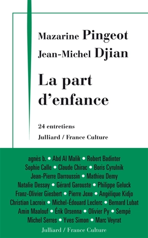 La part d'enfance : 24 entretiens - Mazarine M. Pingeot