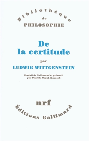 De la certitude - Ludwig Wittgenstein