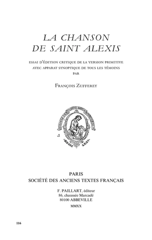 La chanson de saint Alexis