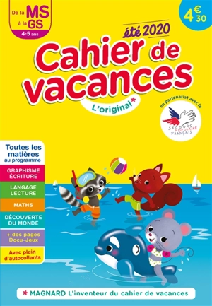 Cahier de vacances de la MS à la GS, 4-5 ans : toutes les matières au programme : été 2020 - Caroline Thierry