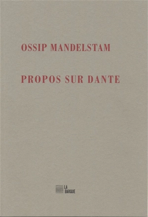 Propos sur Dante - Ossip Mandelstam
