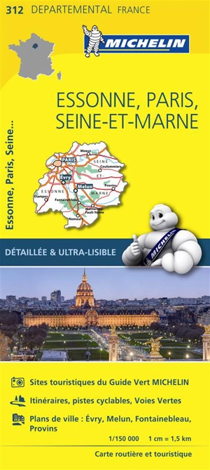 CARTE DEPARTEMENTALE ESSONNE, PARIS, SEINE-ET-MARNE - Collectif